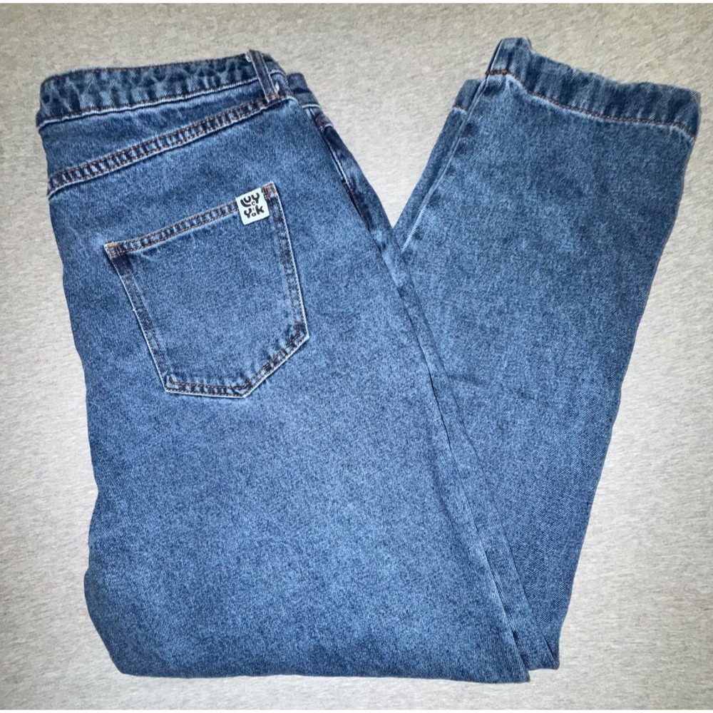 Lucy & Yak Womens Blue Organic Cotton Tapered Mom Jeans Size 34/R Baggy Skater